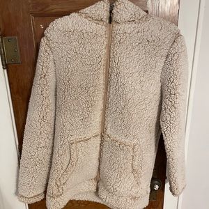 Stillwater Supply Co Nude Sherpa full zip jacket with hood